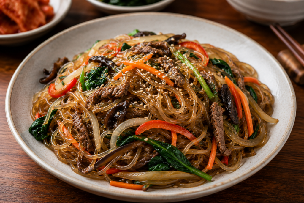 Korean glass noodles japchae