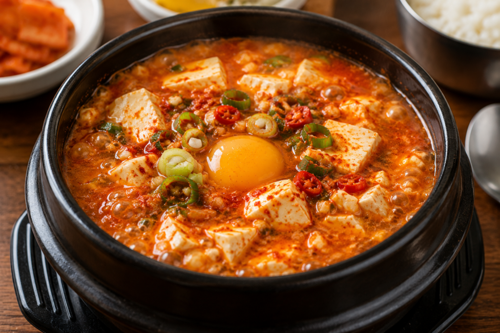 Spicy Korean soft tofu stew