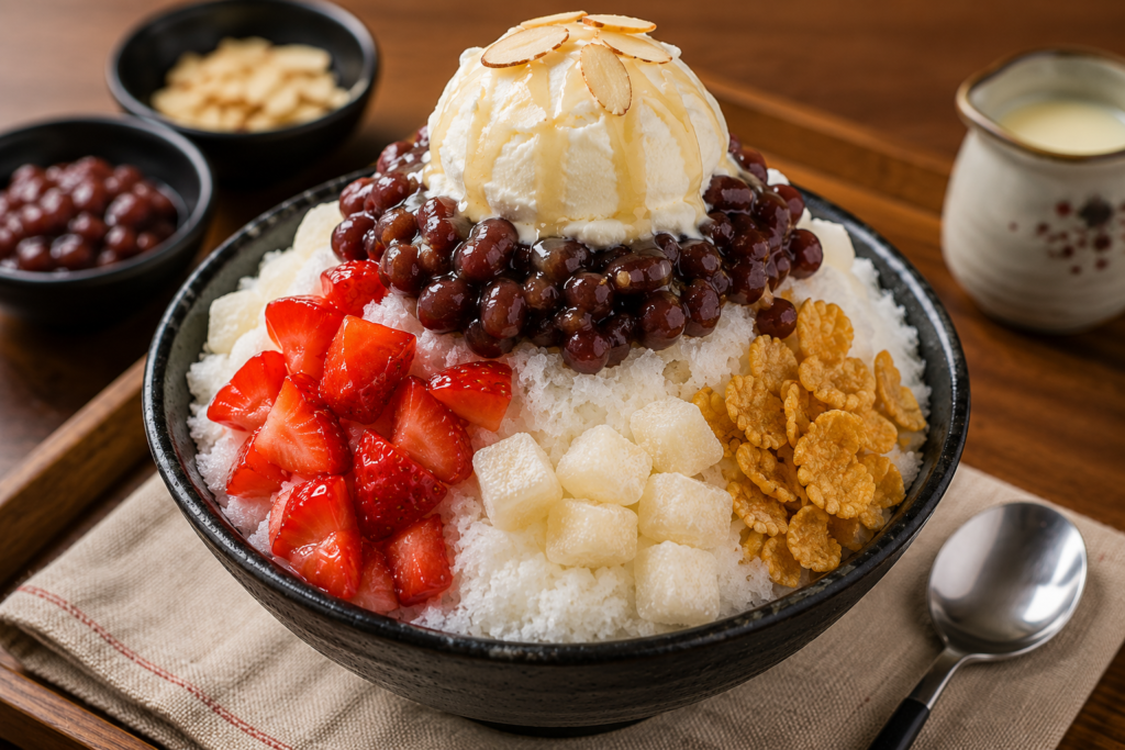 Korean shaved ice dessert bingsu