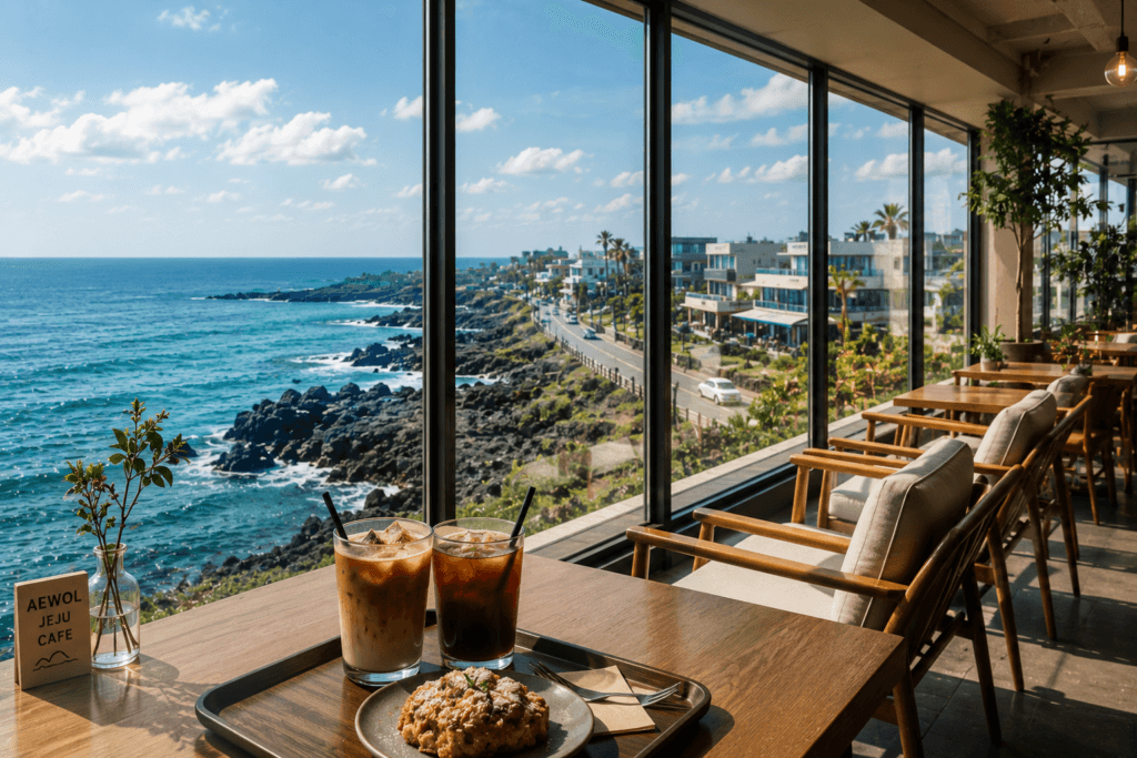Aewol Ocean View Cafe Ocean-view cafe overlooking the coastline in Aewol Jeju