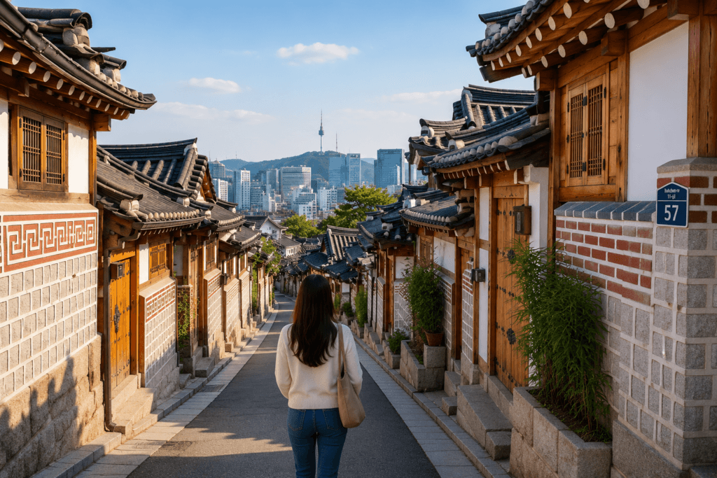 Bukchon Hanok Village traditional Korean houses and free attraction in Seoul