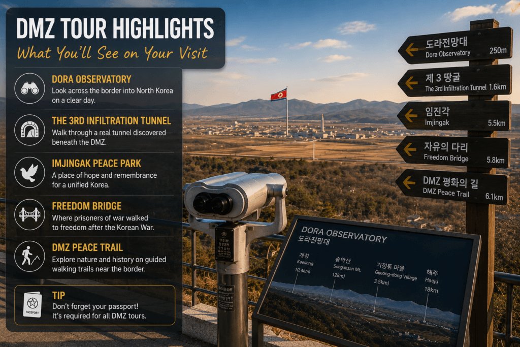 DMZ Peace Trail and major attractions near the Korean border