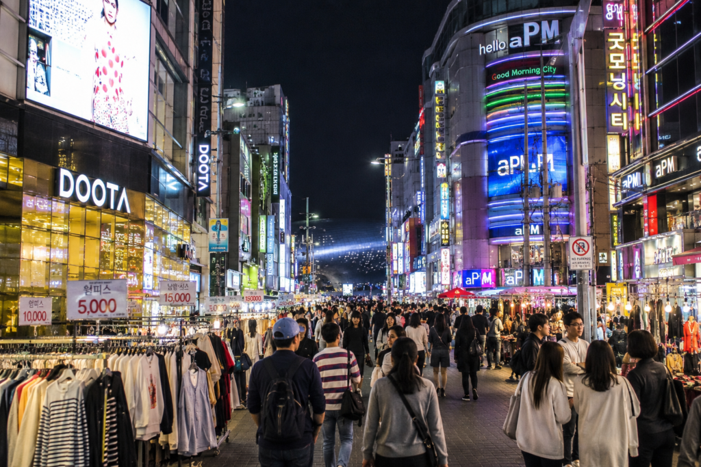 Shopping street in Dongdaemun Seoul
