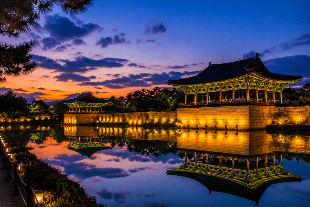 Donggung Palace at Blue Hour Donggung Palace and Wolji during blue hour in Gyeongju