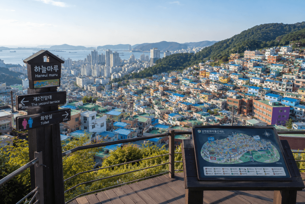 Panoramic view from Haneul Maru Observation Deck in Gamcheon Culture Village