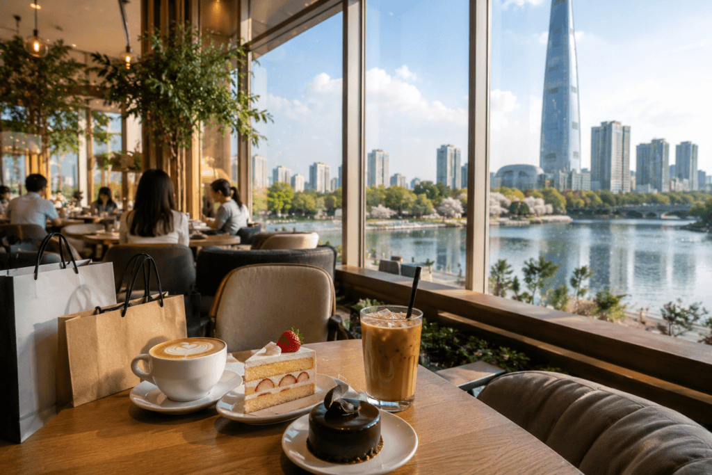 Cafe near Seokchon Lake in Jamsil