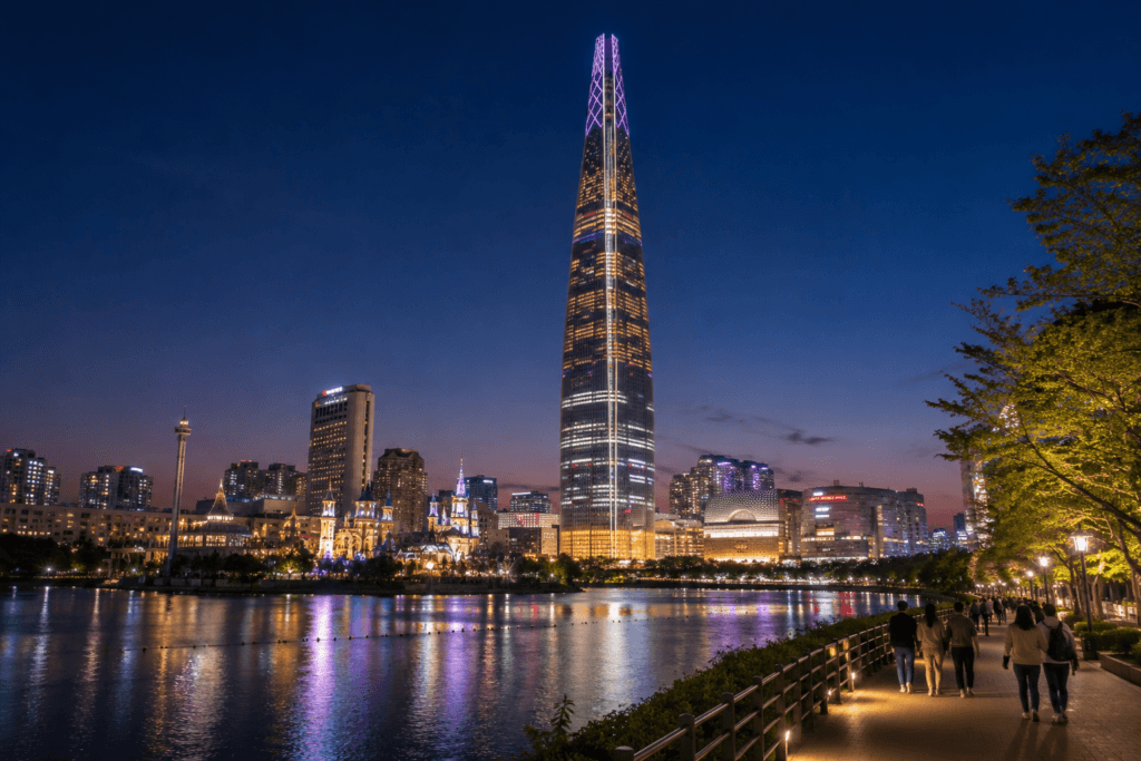 Night view of Jamsil and Lotte World Tower
