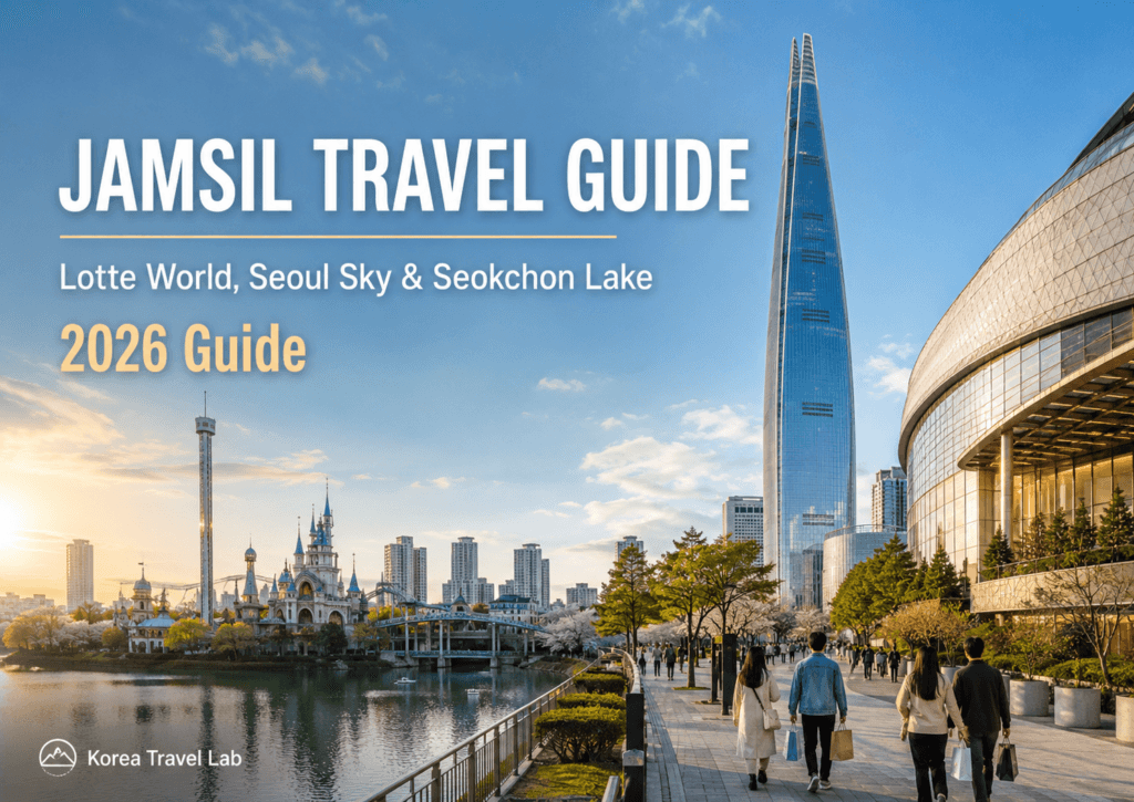 Lotte World Tower and Seokchon Lake in Jamsil