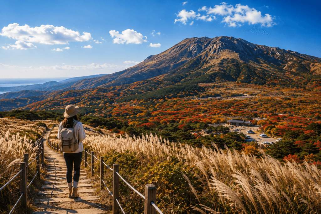 Autumn Landscapes in Jeju Hallasan Mountain and autumn scenery on Jeju Island