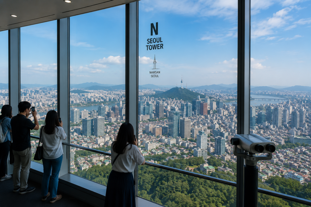 View of Seoul from the N Seoul Tower observation deck