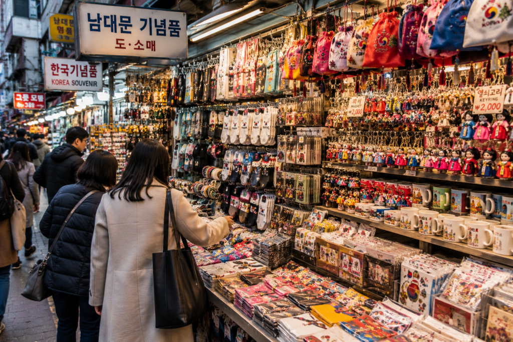 Souvenir shopping at Namdaemun Market in Seoul