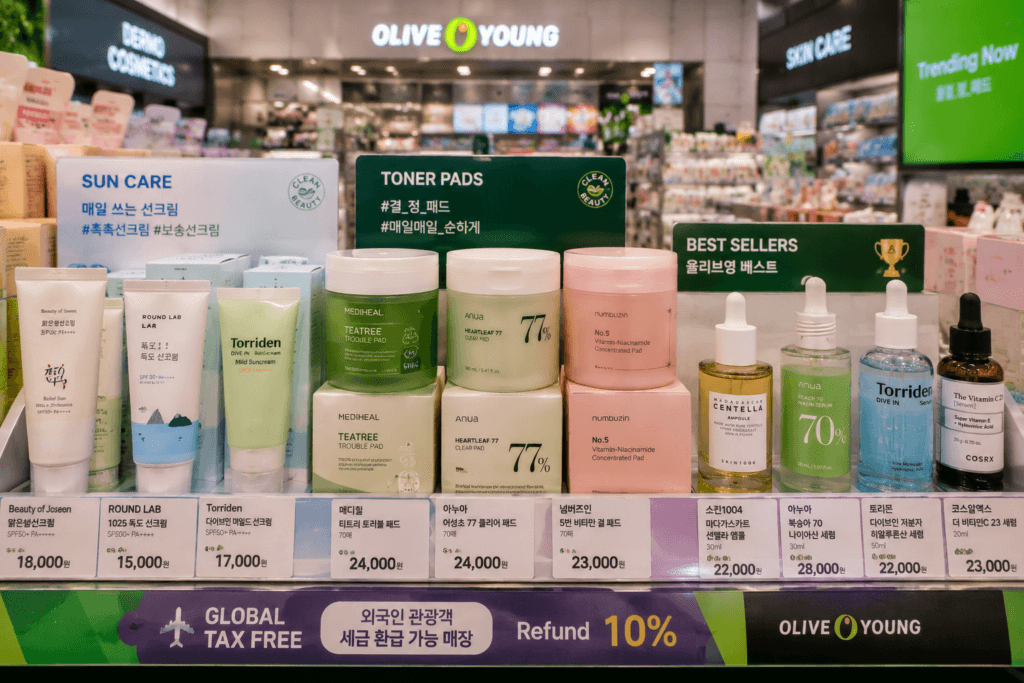 Best Korean Skincare Products Popular Korean skincare products and toner pads at Olive Young