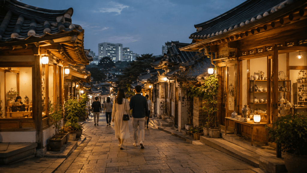 Visual guide comparing Seoul neighborhoods for first-time visitors choosing where to stay