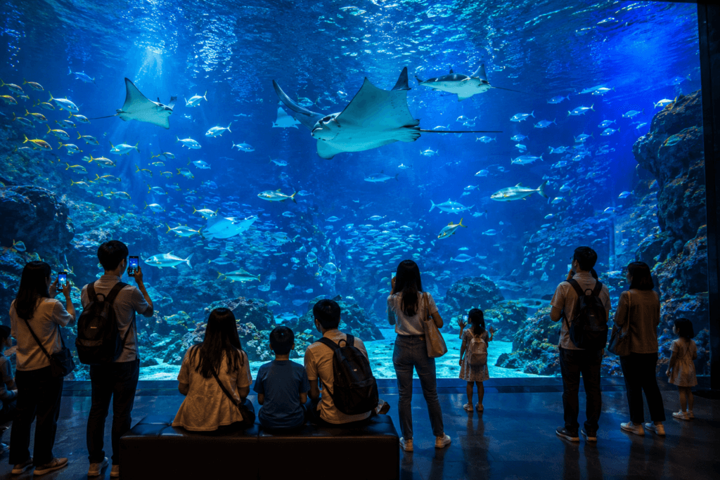 Large aquarium tank at SEA LIFE COEX Seoul Aquarium