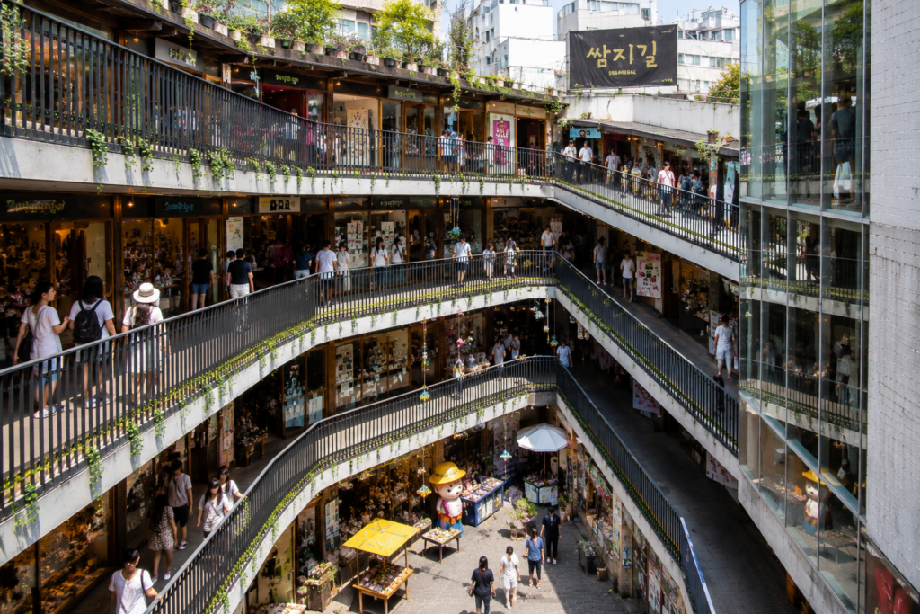 Ssamziegil shopping complex in Insadong Seoul
