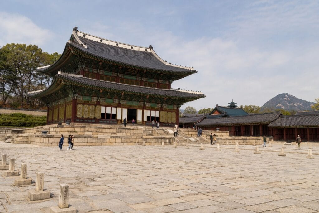 Injeongjeon throne hall and stone courtyard at Changdeokgung Palace