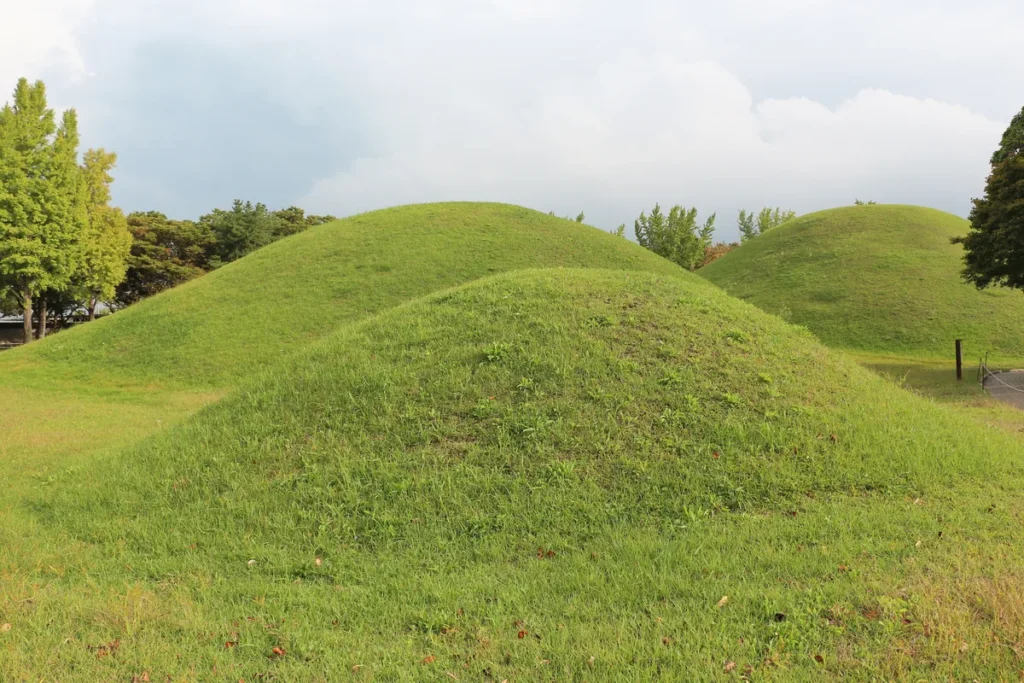 Grassy burial mounds at Daereungwon Tomb Complex in Gyeongju