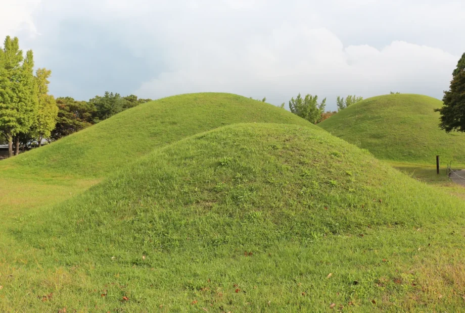 Grassy burial mounds at Daereungwon Tomb Complex in Gyeongju